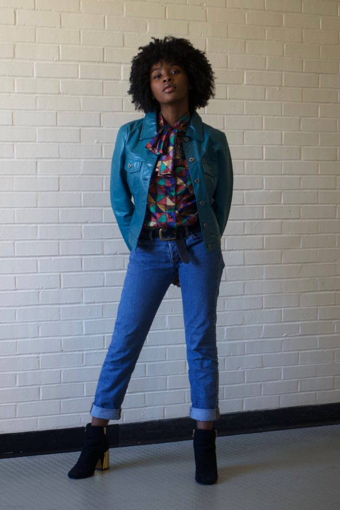 Faith Lindsey, a 16-year-old duPont Manual High School sophomore, wears thrifted and altered clothing. "It's more sustainable and it looks great," Lindsey said. Photo by Marshall Gault