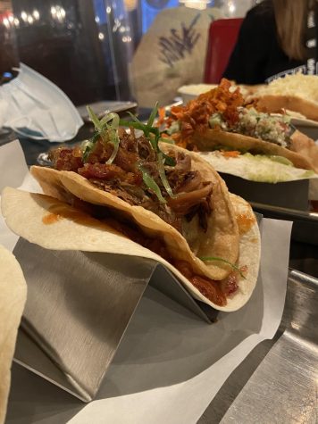 Love Shack and Greek Goddess tacos (front to back) from Agave and Rye in Louisville, Kentucky. Photo by Ella Dye.
